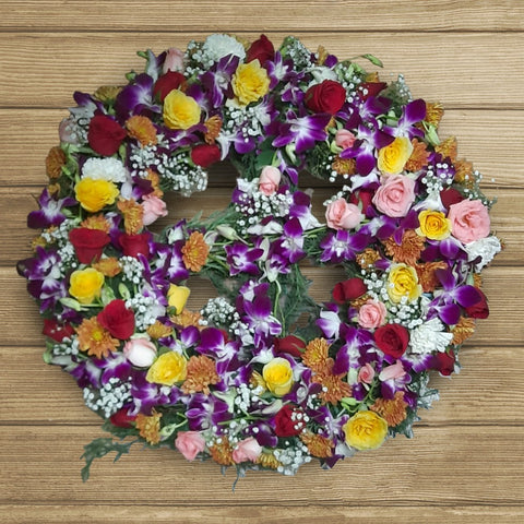 Colourful orchid wreath Colourful orchid wreath