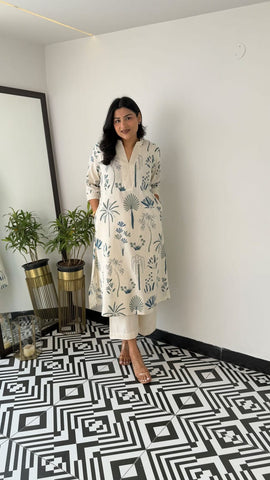 Floral Printed Cotton Kurta Set for Women Floral Printed Cotton Kurta Set for Women
