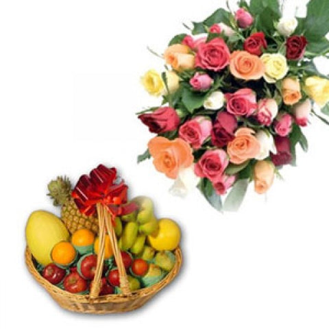 MIXED-FRUIT-BASKET-AND-ROSES MIXED-FRUIT-BASKET-AND-ROSES