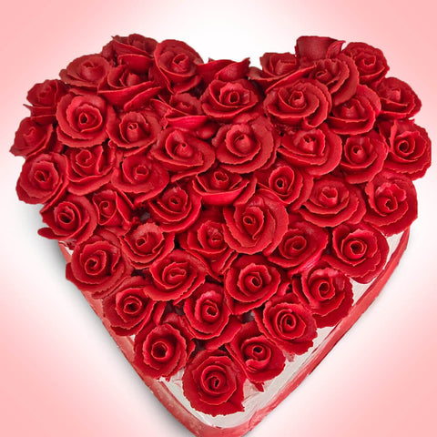 Roses in Heart Cake Roses in Heart Cake