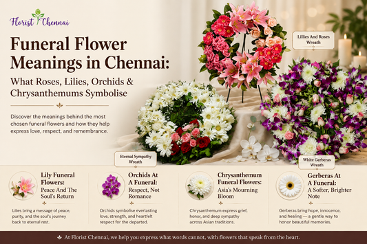 Florist Chennai - Funeral Flower Meanings in Chennai: What Roses, Lilies, Orchids & Chrysanthemums Symbolise
