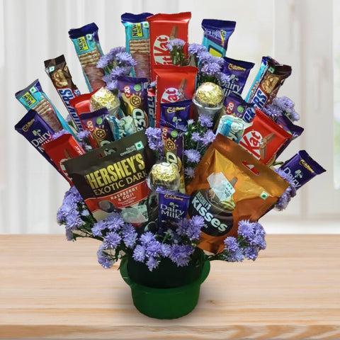 Assorted chocolates in A basket