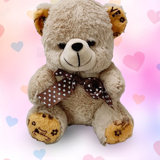 Rustic Charm: Brown Teddy Bear with Delicate Bow Tie 8 Inch