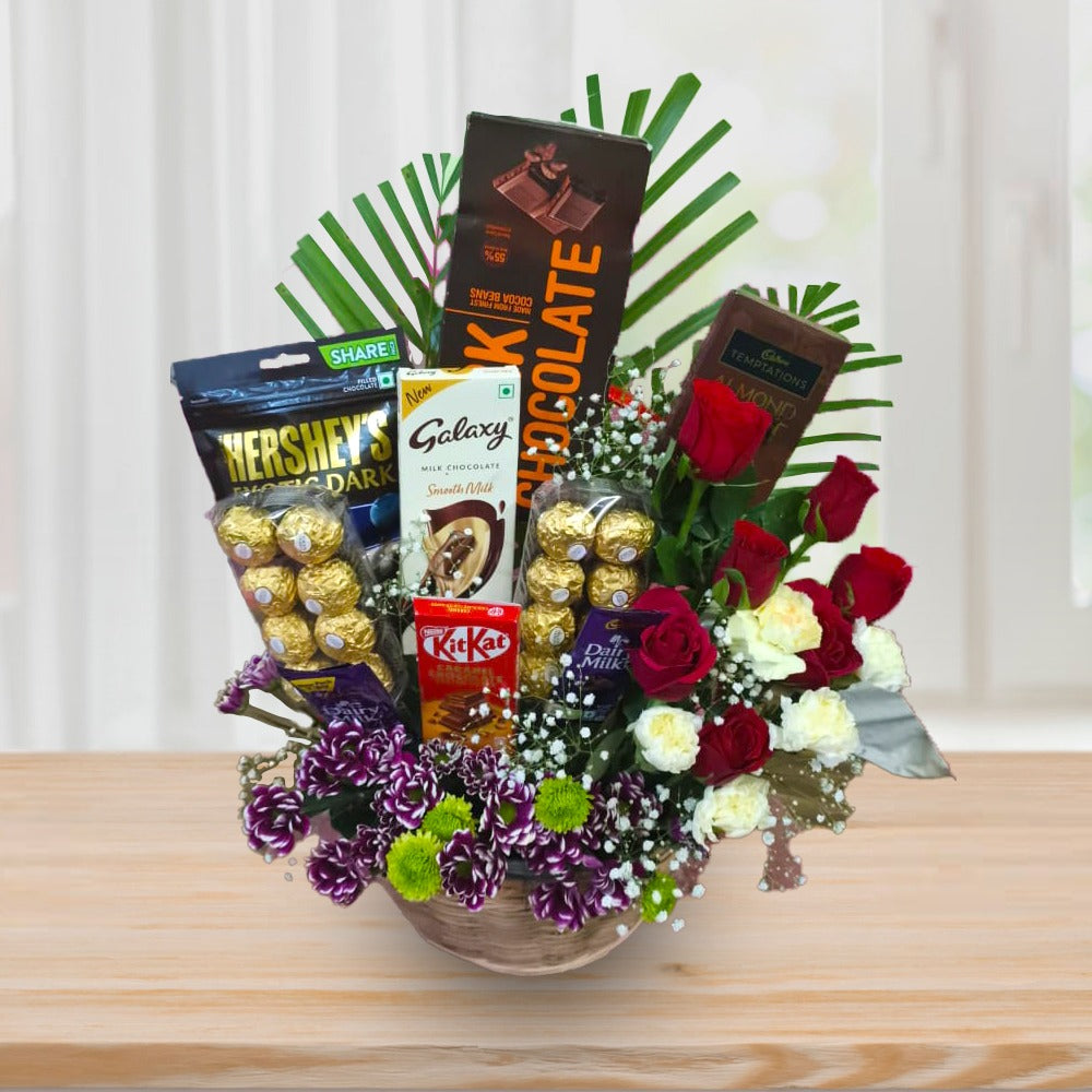 Exotic chocolates basket