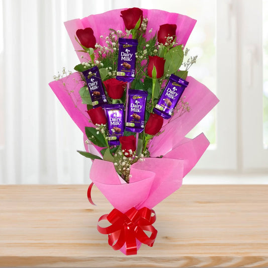 roses with choclate
