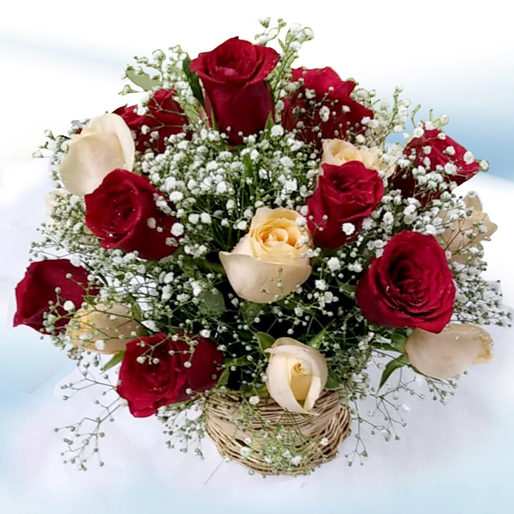 Red Peach Roses 20 PEACH AND RED ROSES