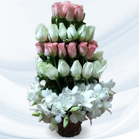    20-pink-roses-20-white-roses-and-orchids