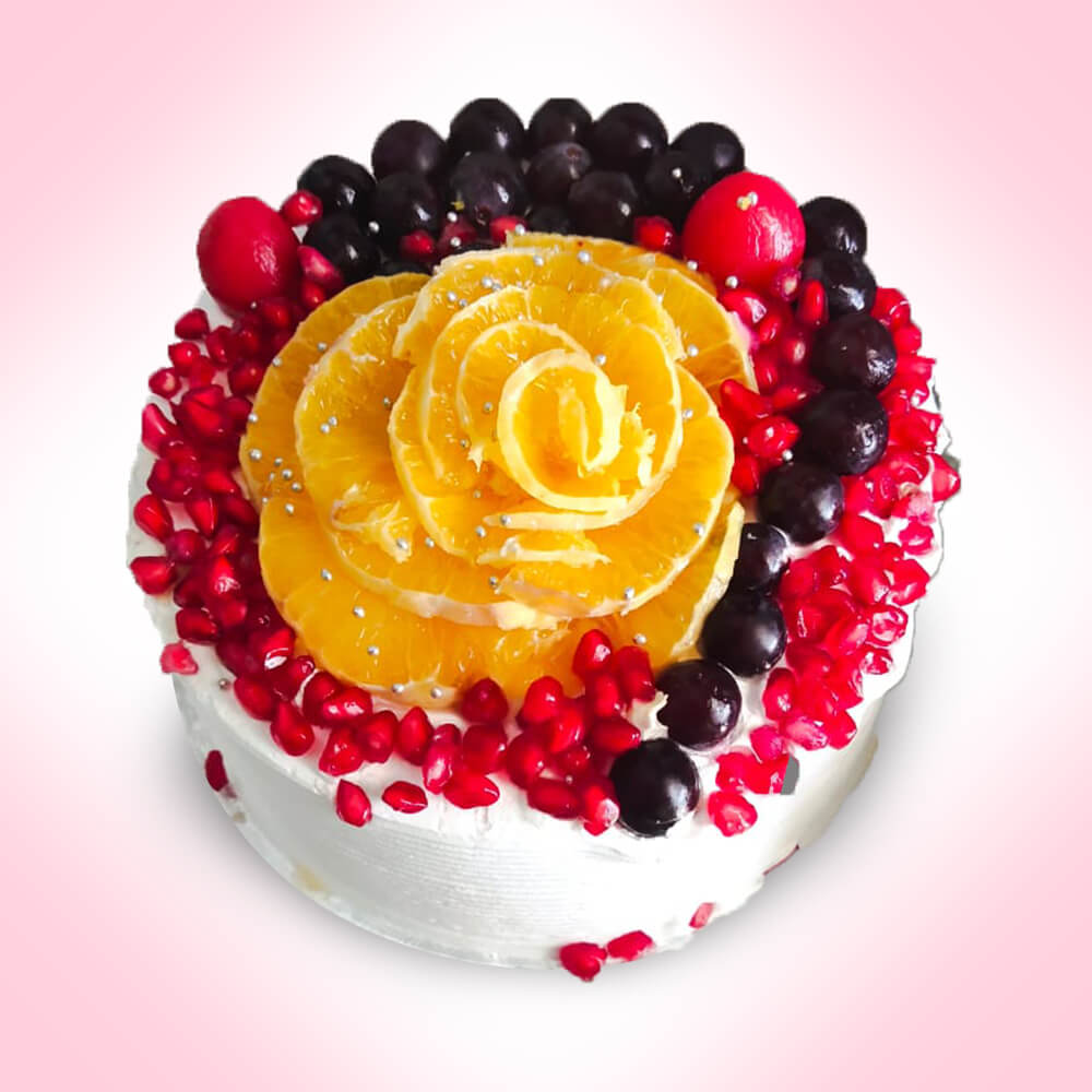 FRUITS ON TOP CAKE