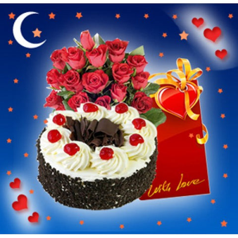 HALF-KG-CAKE-FLOWERS-AND-CARD