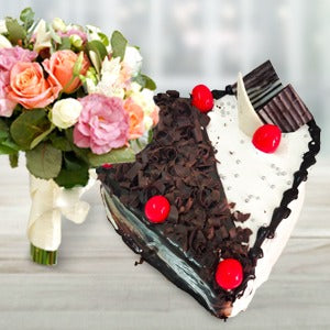 MIXED-FLOWER-AND-HEART-SHAPE-CAKE