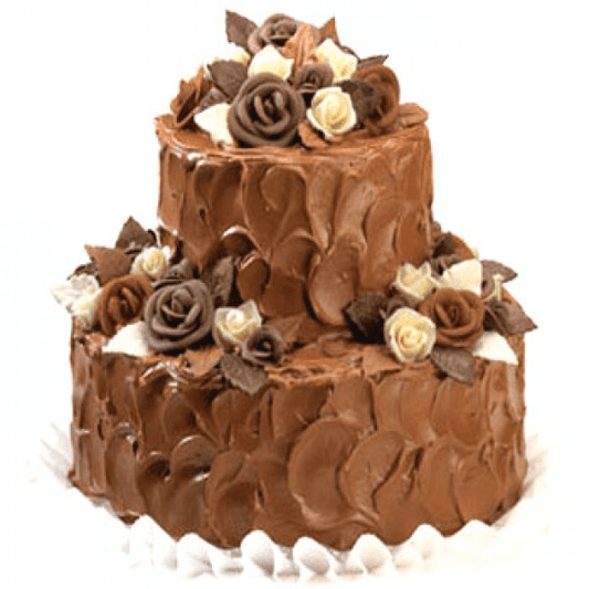 Decadent Delight Two-Tier Chocolate Wedding Cake